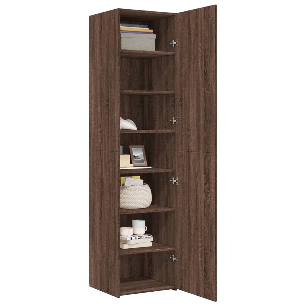 Highboard Brown Oak 45x42.5x185 cm Engineered Wood